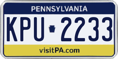 PA license plate KPU2233