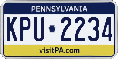 PA license plate KPU2234