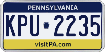 PA license plate KPU2235