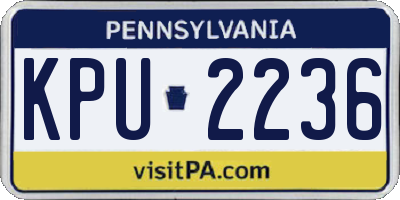 PA license plate KPU2236