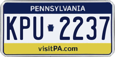 PA license plate KPU2237