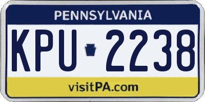 PA license plate KPU2238