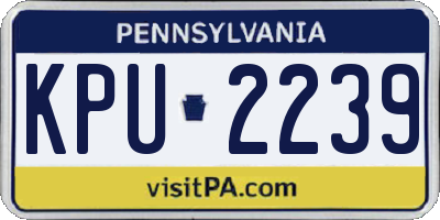 PA license plate KPU2239