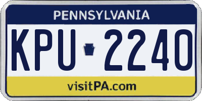 PA license plate KPU2240