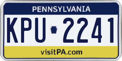 PA license plate KPU2241