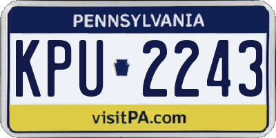 PA license plate KPU2243