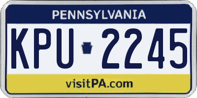 PA license plate KPU2245