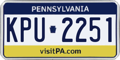 PA license plate KPU2251