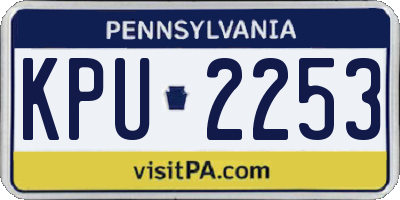 PA license plate KPU2253
