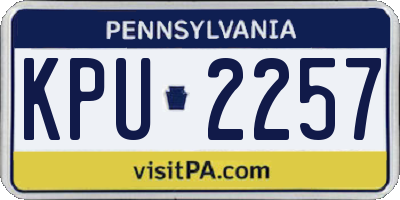 PA license plate KPU2257