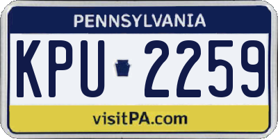 PA license plate KPU2259