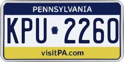 PA license plate KPU2260