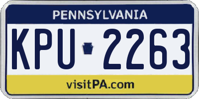 PA license plate KPU2263