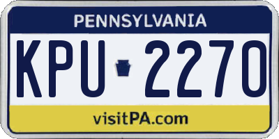 PA license plate KPU2270