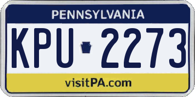 PA license plate KPU2273