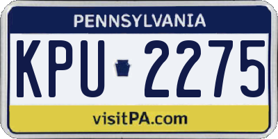 PA license plate KPU2275