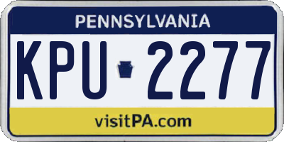 PA license plate KPU2277