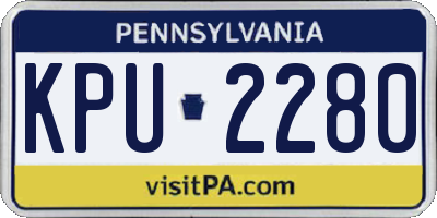 PA license plate KPU2280