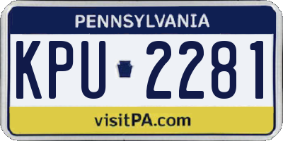 PA license plate KPU2281