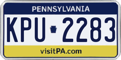 PA license plate KPU2283