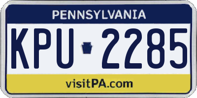 PA license plate KPU2285