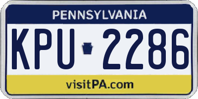 PA license plate KPU2286