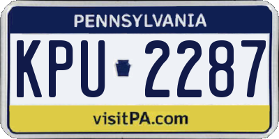 PA license plate KPU2287