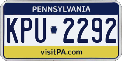 PA license plate KPU2292