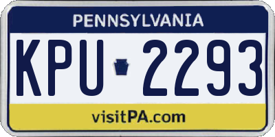 PA license plate KPU2293