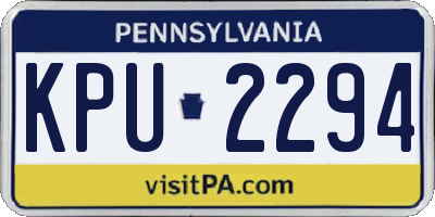 PA license plate KPU2294