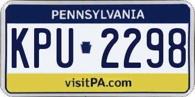 PA license plate KPU2298