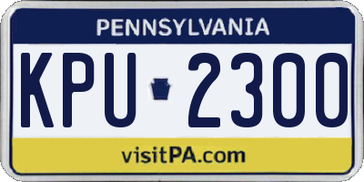 PA license plate KPU2300