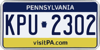 PA license plate KPU2302