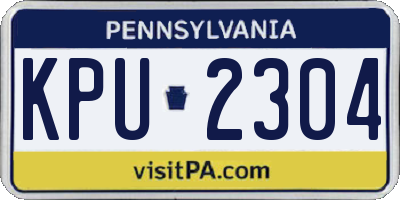 PA license plate KPU2304
