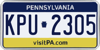 PA license plate KPU2305