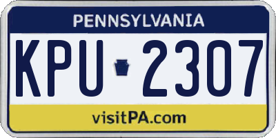 PA license plate KPU2307