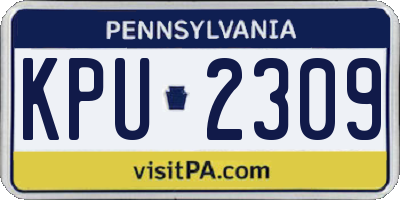 PA license plate KPU2309