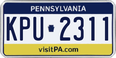 PA license plate KPU2311