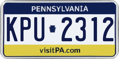 PA license plate KPU2312