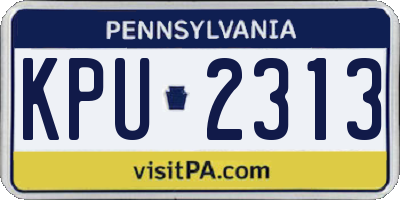 PA license plate KPU2313