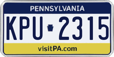 PA license plate KPU2315