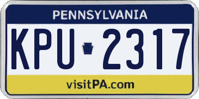 PA license plate KPU2317