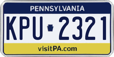 PA license plate KPU2321