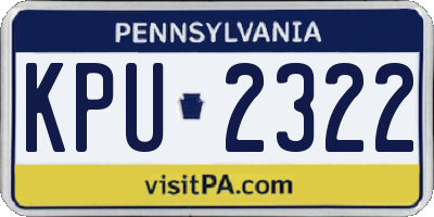 PA license plate KPU2322