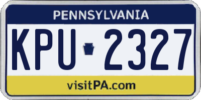 PA license plate KPU2327