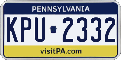 PA license plate KPU2332
