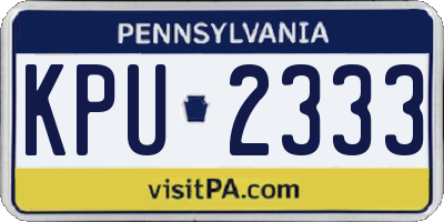 PA license plate KPU2333