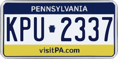 PA license plate KPU2337