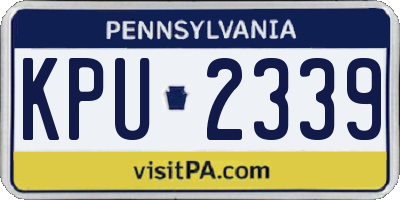 PA license plate KPU2339