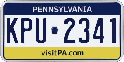 PA license plate KPU2341
